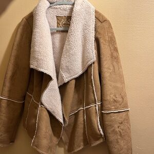 Prana Brown Teddy Jacket with Cream Lining